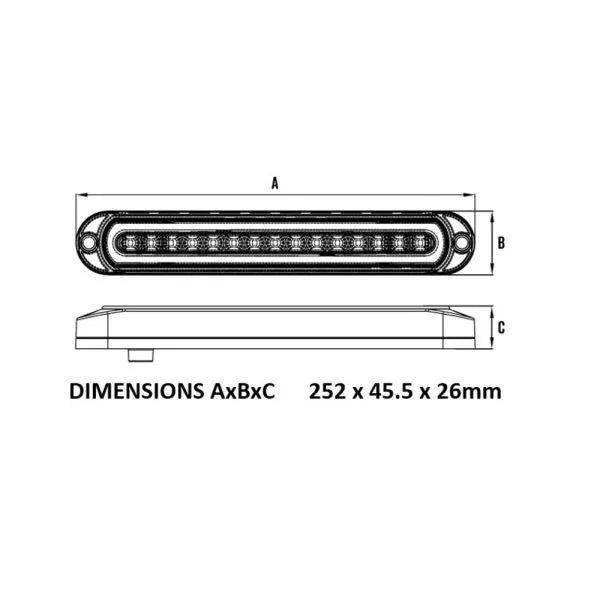 RoadVision BRS250ASR LED Rear Sequential Ind/Tail 12V Blacked Out