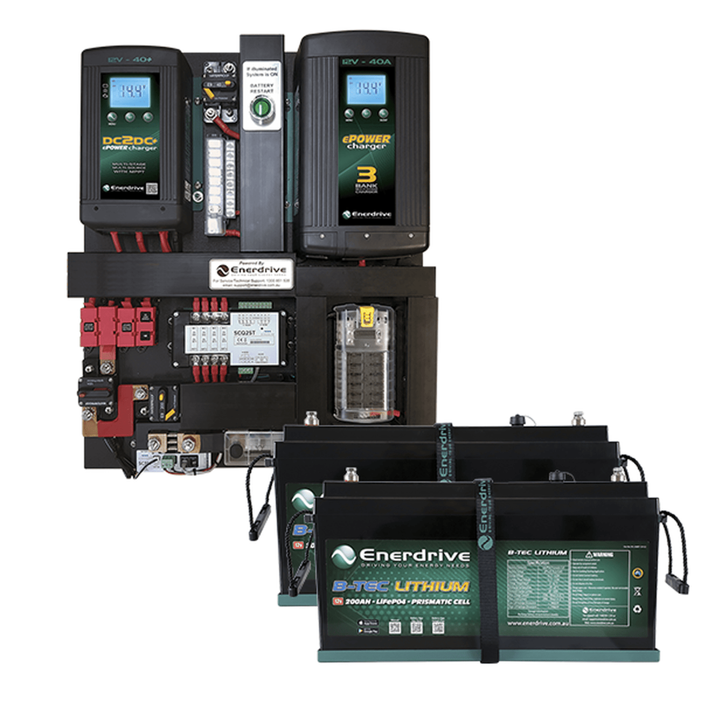 Enerdrive eSYSTEM-D 40A AC / DC, Simarine Battery Monitor