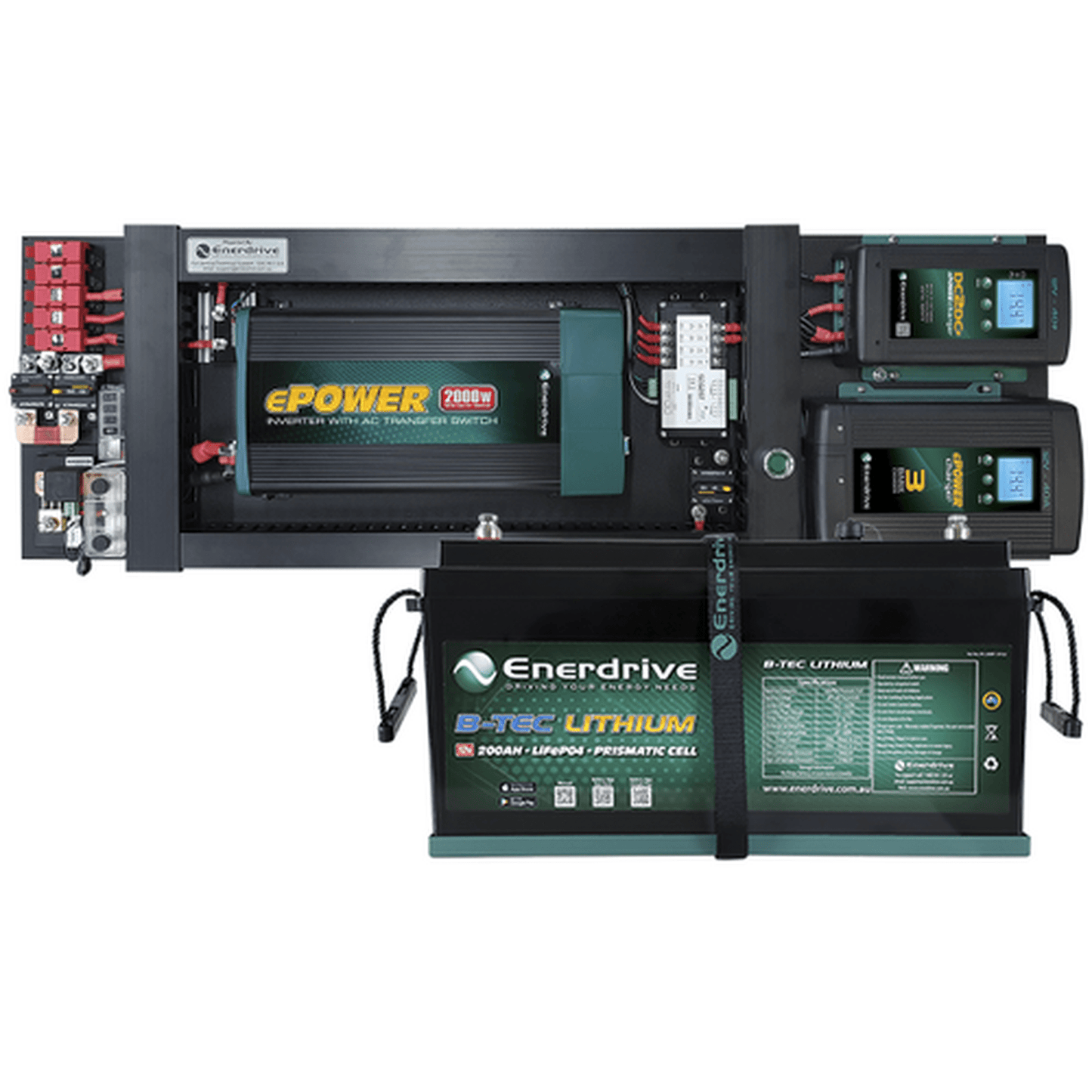 Enerdrive eSYSTEM-F 40A AC / DC, Simarine Monitor & 2000W Inverter (RCD/AC Transfer)