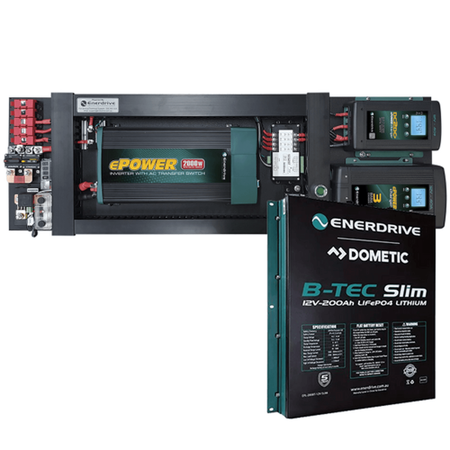 Enerdrive eSYSTEM-F 40A AC / DC, Simarine Monitor & 2000W Inverter (RCD/AC Transfer)
