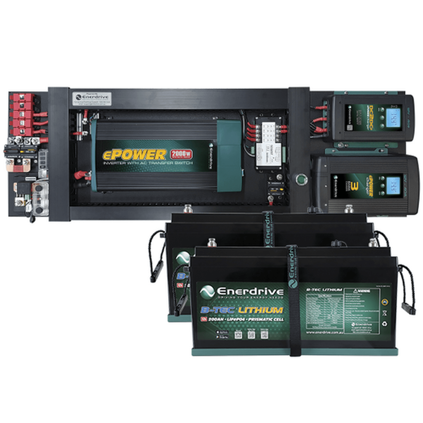 Enerdrive eSYSTEM-F 40A AC / DC, Simarine Monitor & 2000W Inverter (RCD/AC Transfer)