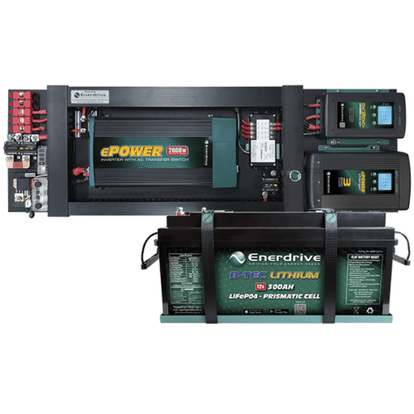Enerdrive eSYSTEM-F 40A AC / DC, Simarine Monitor & 2000W Inverter (RCD/AC Transfer)