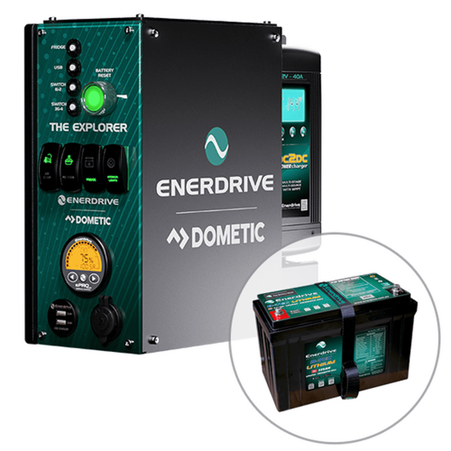 Enerdrive 4WD Canopy Explorer System with 40A DC2DC Charger, With Lithium Battery