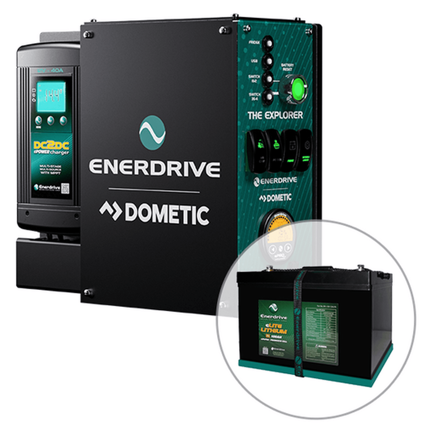 Enerdrive 4WD Canopy Explorer System with 40A DC2DC Charger, With Lithium Battery