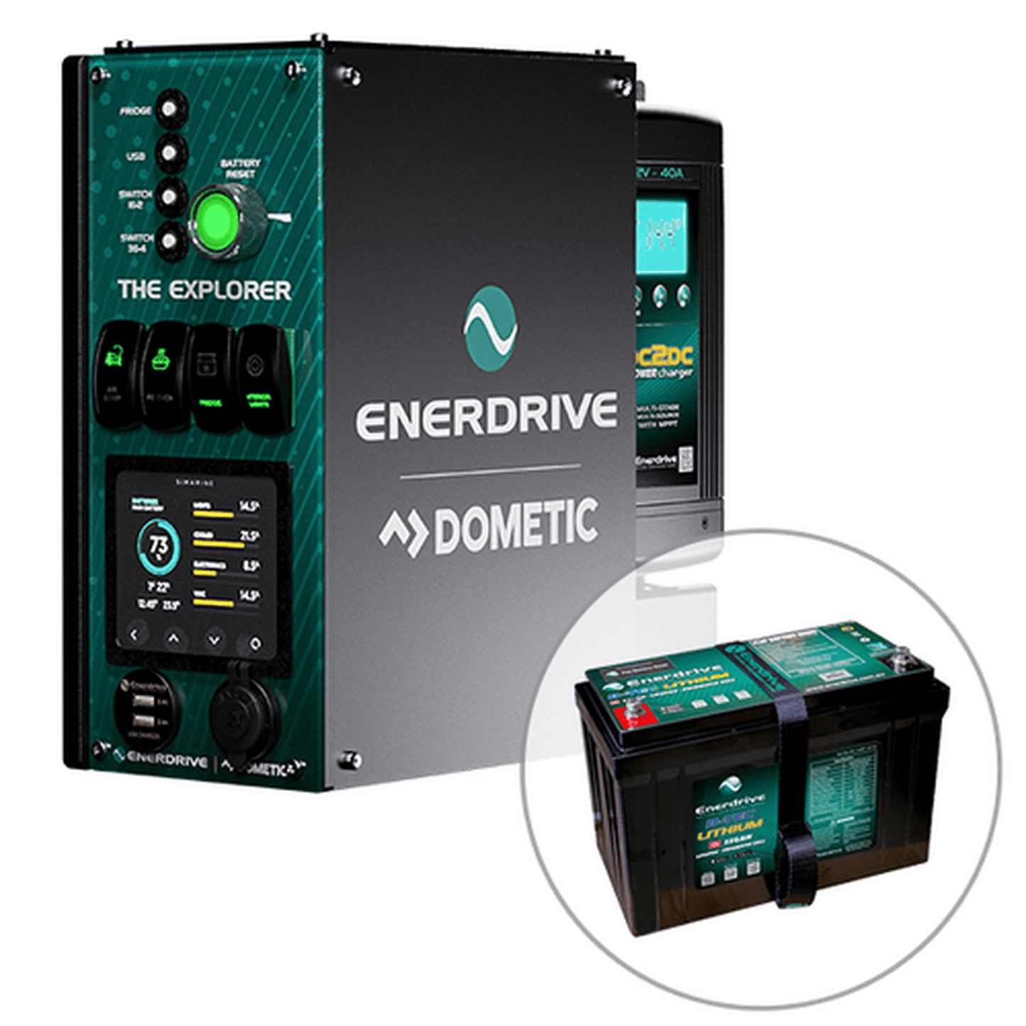 Enerdrive 4WD Canopy Explorer System with 40A DC2DC Charger, With Lithium Battery