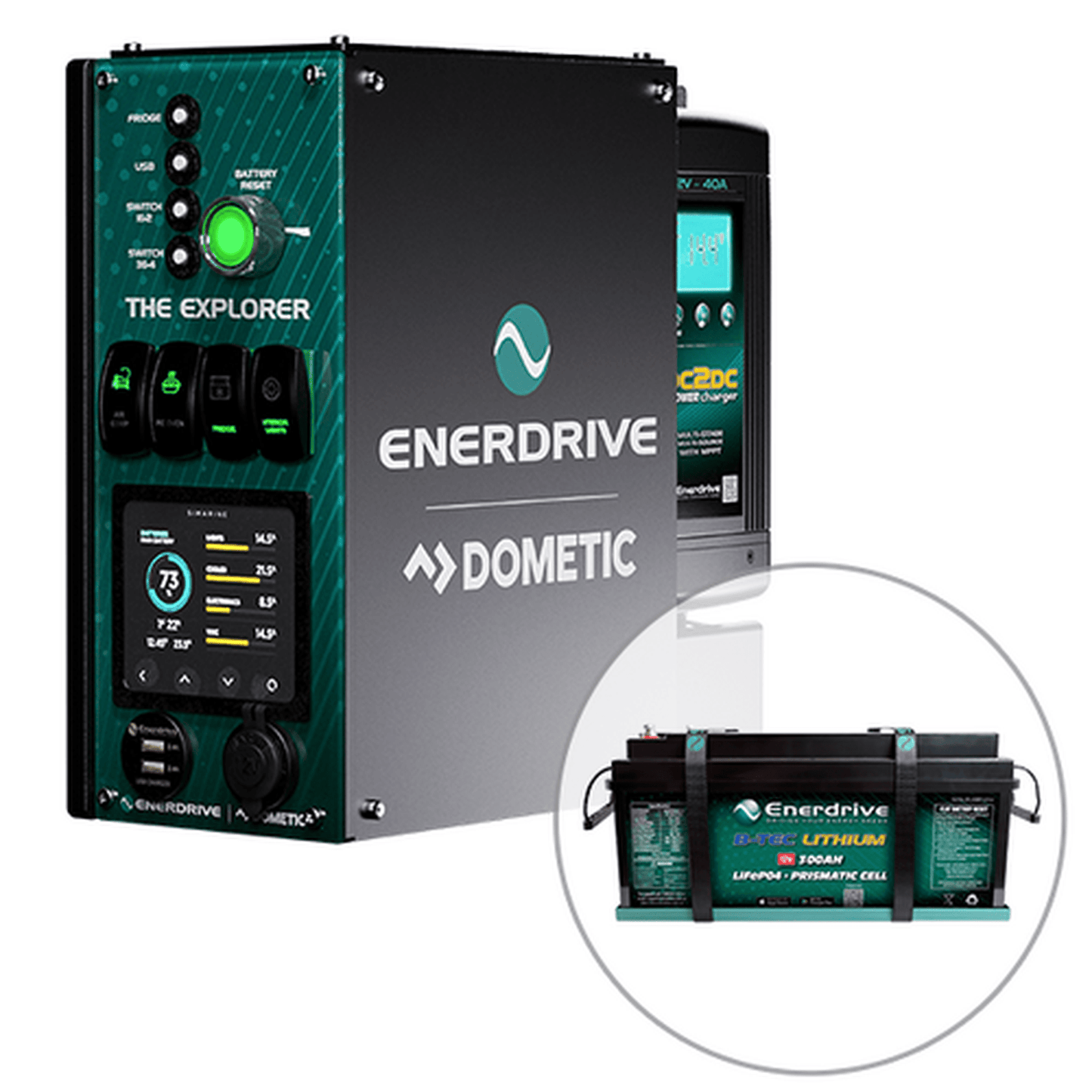 Enerdrive 4WD Canopy Explorer System with 40A DC2DC Charger, With Lithium Battery