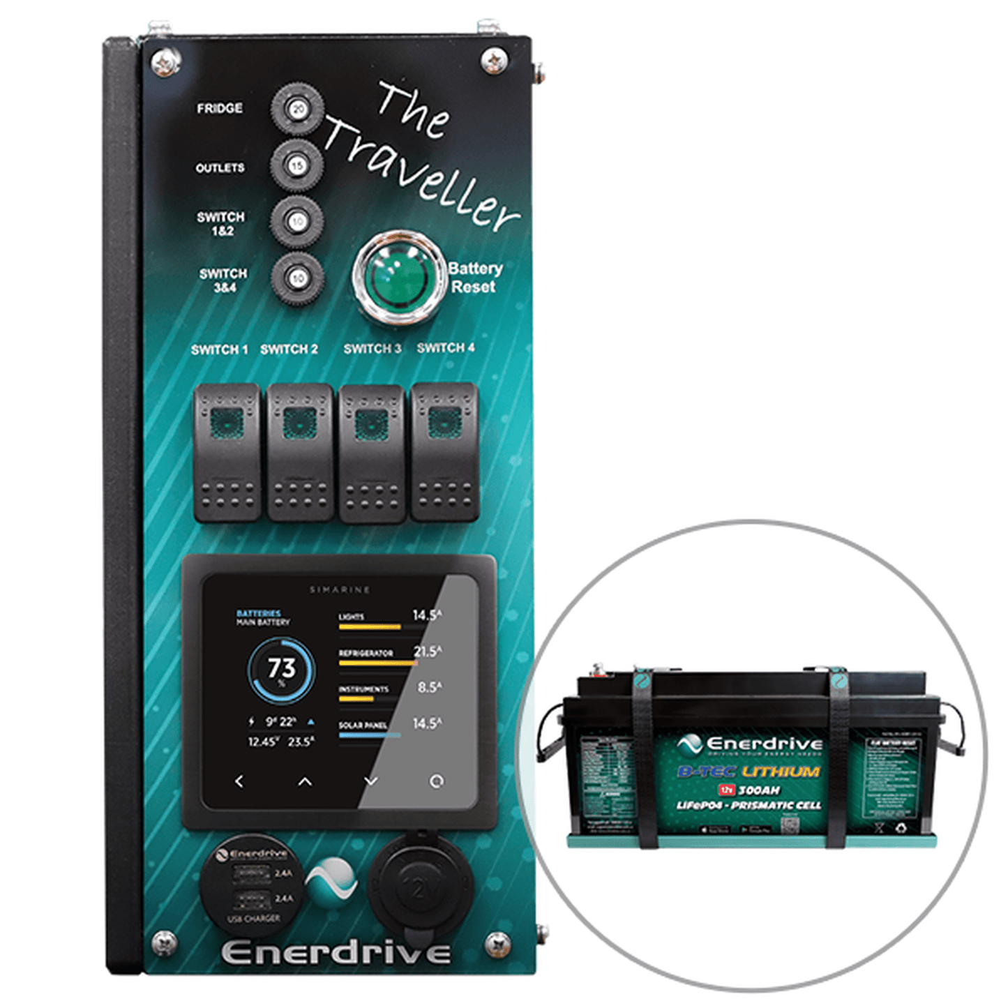 Enerdrive 4WD Canopy Traveller System with 40A DC2DC + 40A AC Charger, With Lithium Battery Add On Option