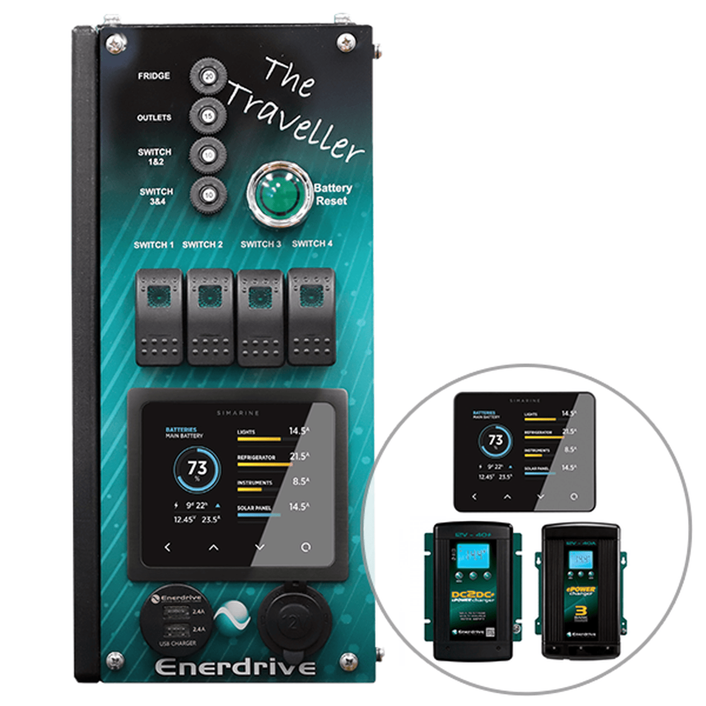 Enerdrive 4WD Canopy Traveller System with 40A DC2DC + 40A AC Charger, With Lithium Battery Add On Option