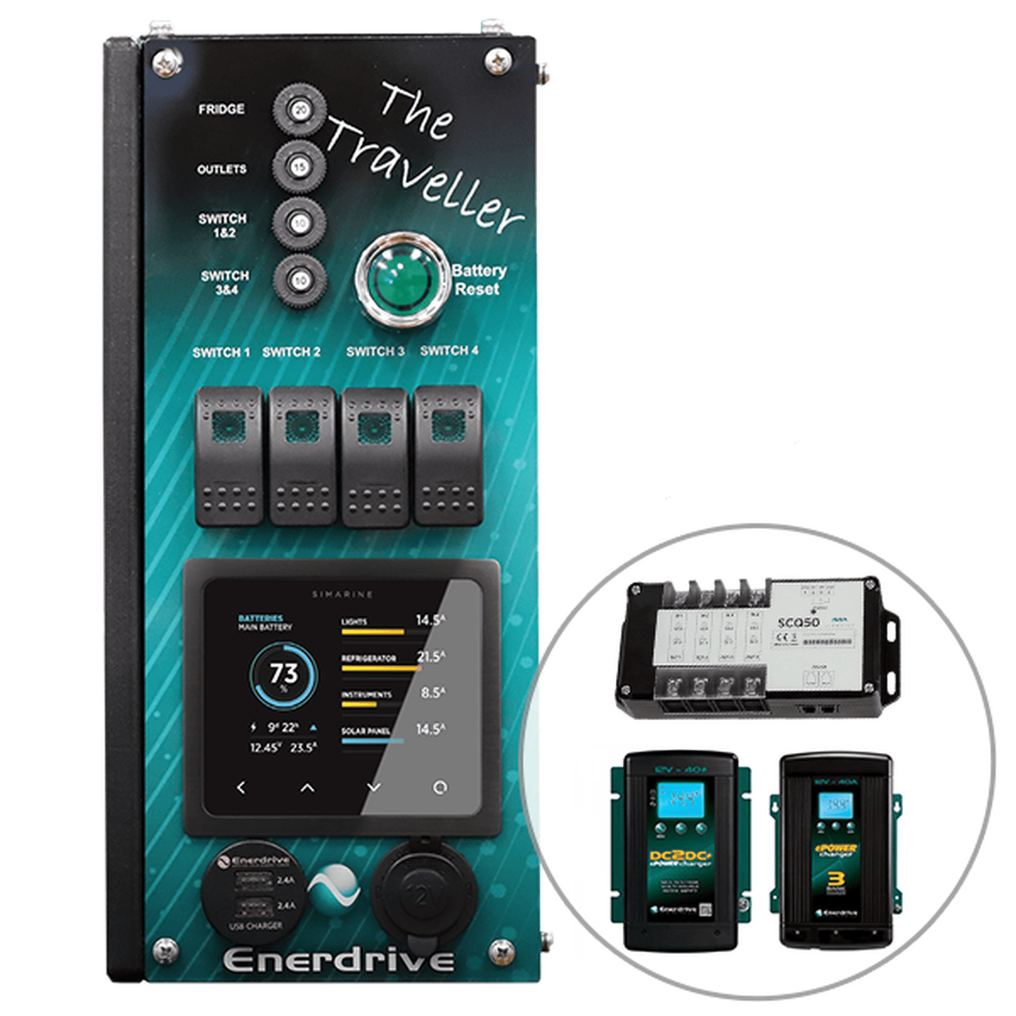 Enerdrive 4WD Canopy Traveller System with 40A DC2DC + 40A AC Charger, With Lithium Battery Add On Option