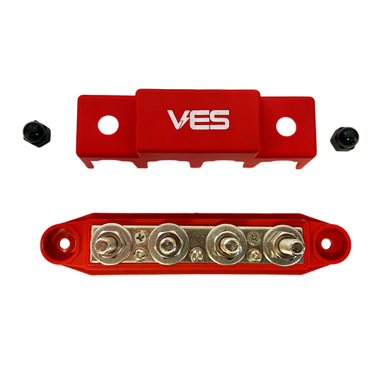 VES High-Current 4 Way Positive Power Block – 10mm Studs, 300A – Rust Resistant