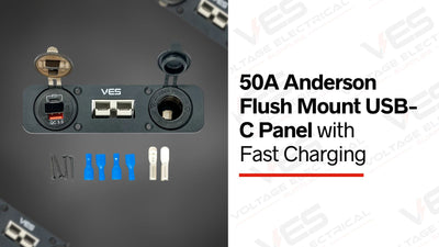 50A Anderson Flush Mount USB-C Panel with Fast Charging