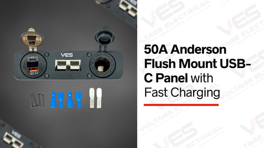 50A Anderson Flush Mount USB-C Panel with Fast Charging