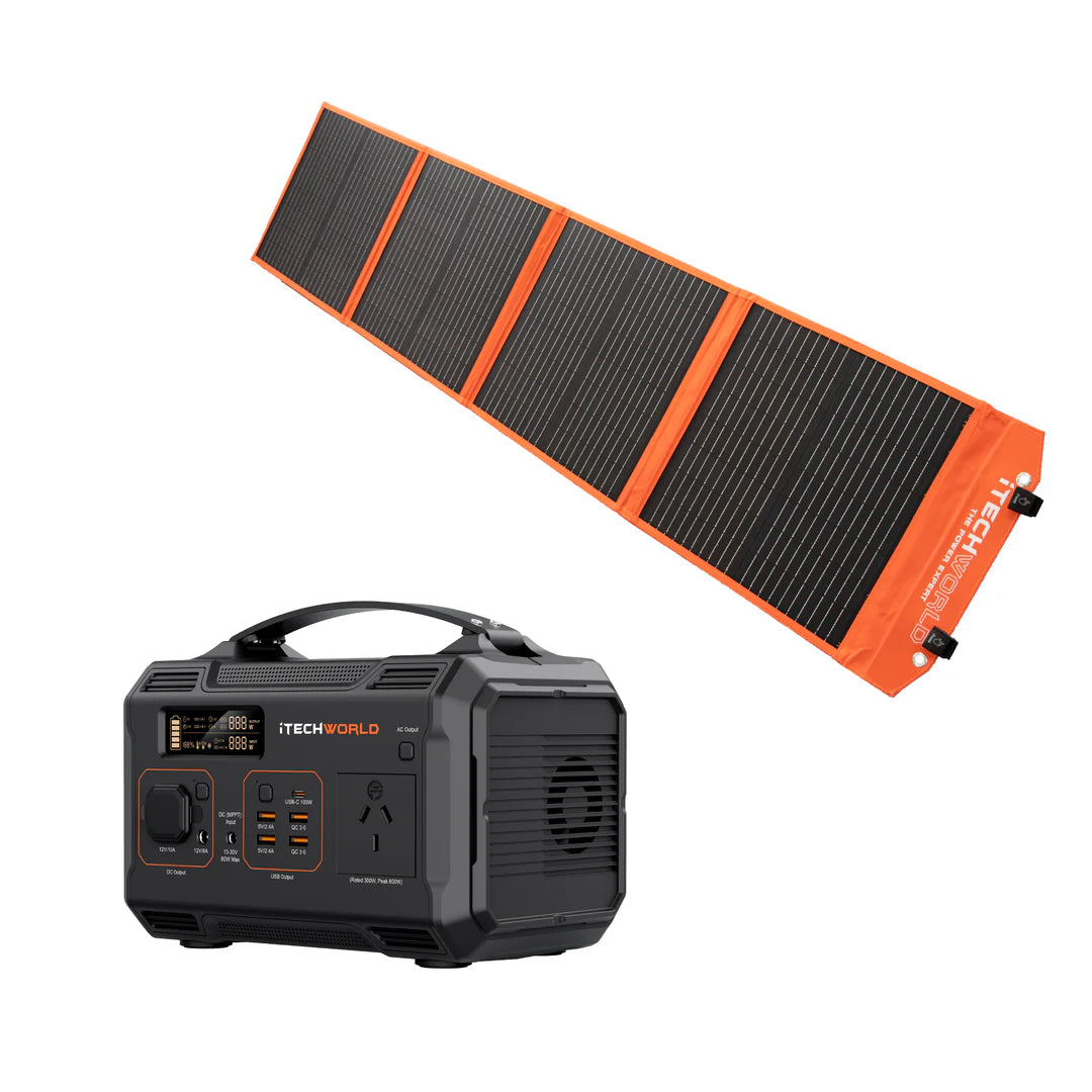 Essential Solar Generator Kit - PS300 and 100W Solar Blanket