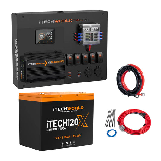 iTECH120X and Control Hub with iTECHDCDC40/25 Lithium 4WD Kit 105Ah