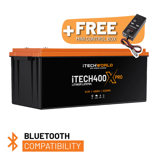 ITECH400X PRO LITHIUM BATTERY (BLUETOOTH) + FREE 12V MINI CONTROL BOX