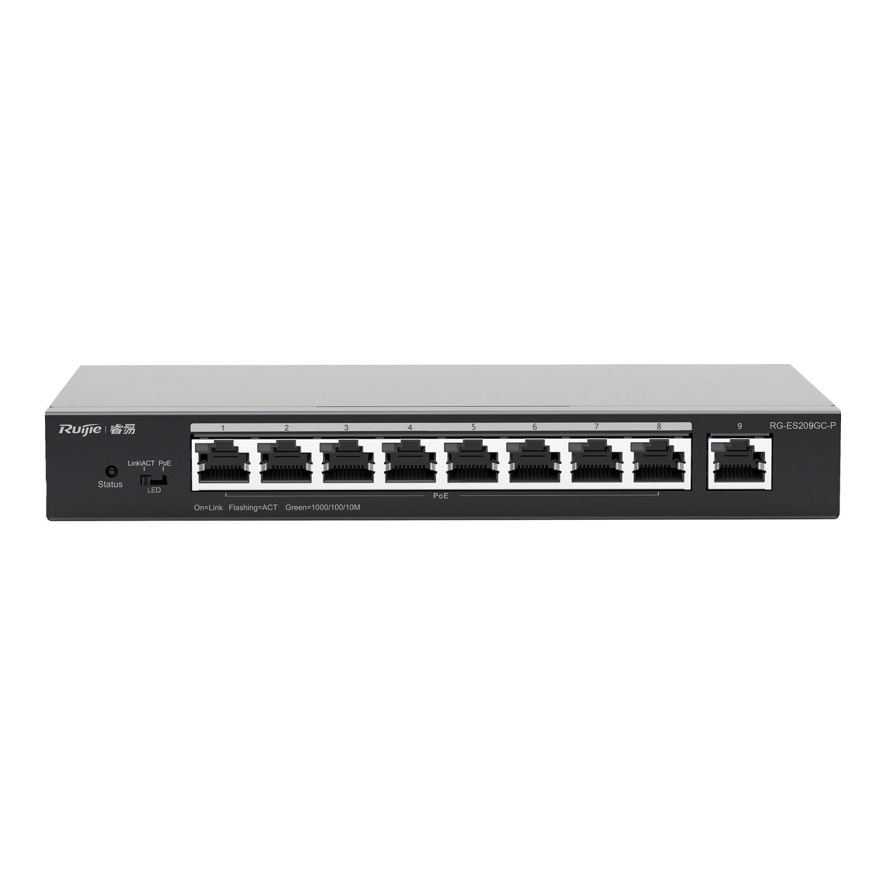 Ruijie Reyee RG-ES209GC-P 9-Port Smart Cloud Managed PoE+ Switch (8 PoE Ports, 120W Budget)