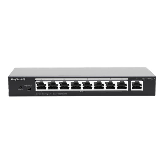 Ruijie Reyee RG-ES209GC-P 9-Port Smart Cloud Managed PoE+ Switch (8 PoE Ports, 120W Budget)