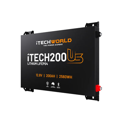 iTECH200US Ultra Slim Deep Cycle Lithium Battery with Bluetooth LiFePO4 200Ah