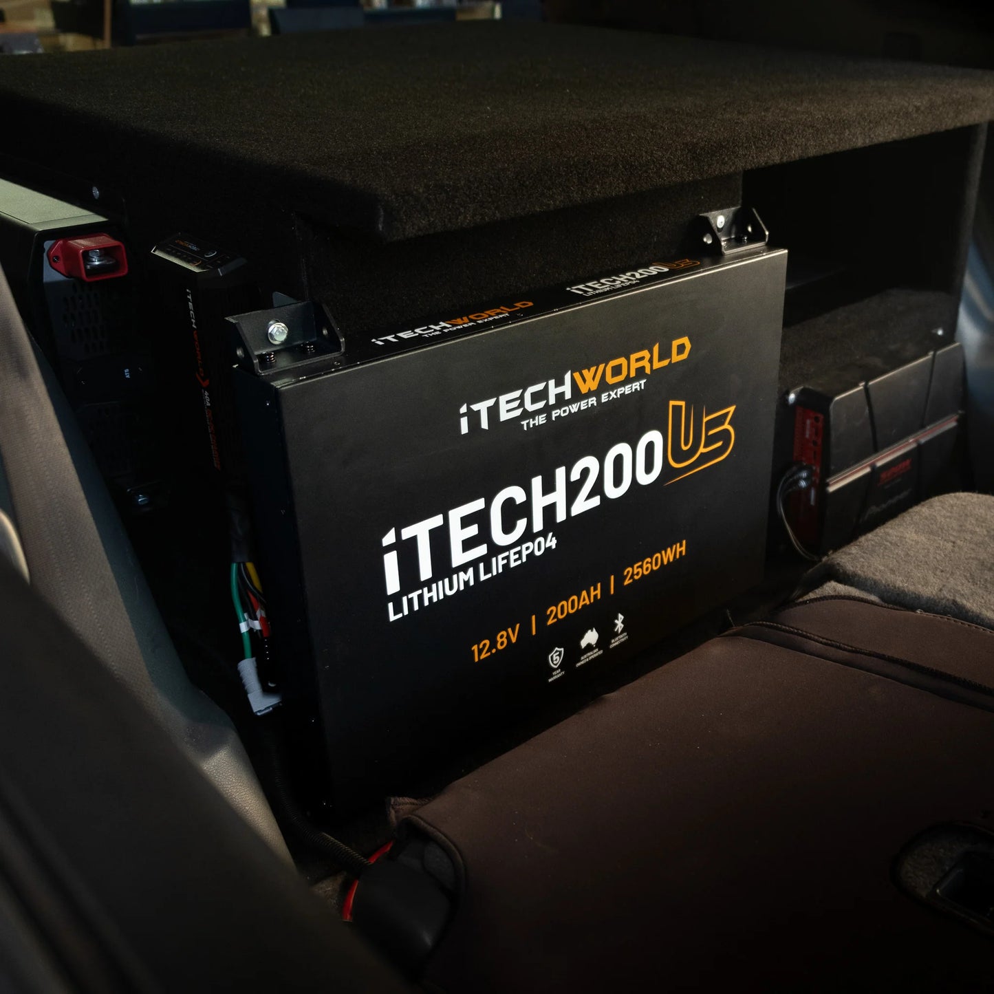 iTECH200US Ultra Slim Deep Cycle Lithium Battery with Bluetooth LiFePO4 200Ah