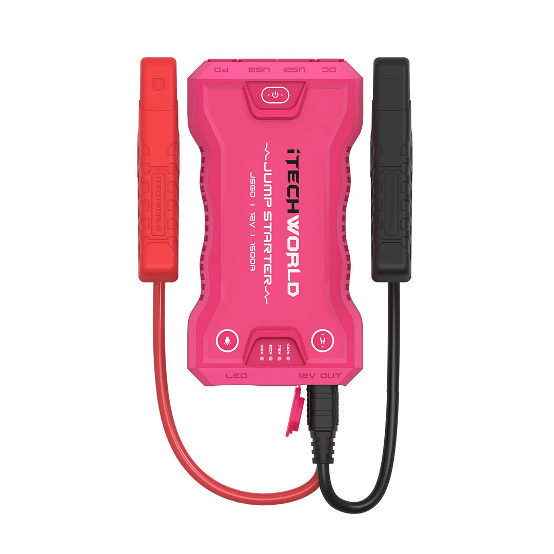 Limited Edition Pink JS60 1500AMP LITHIUM JUMP STARTER WITH HEAVY DUTY CASE