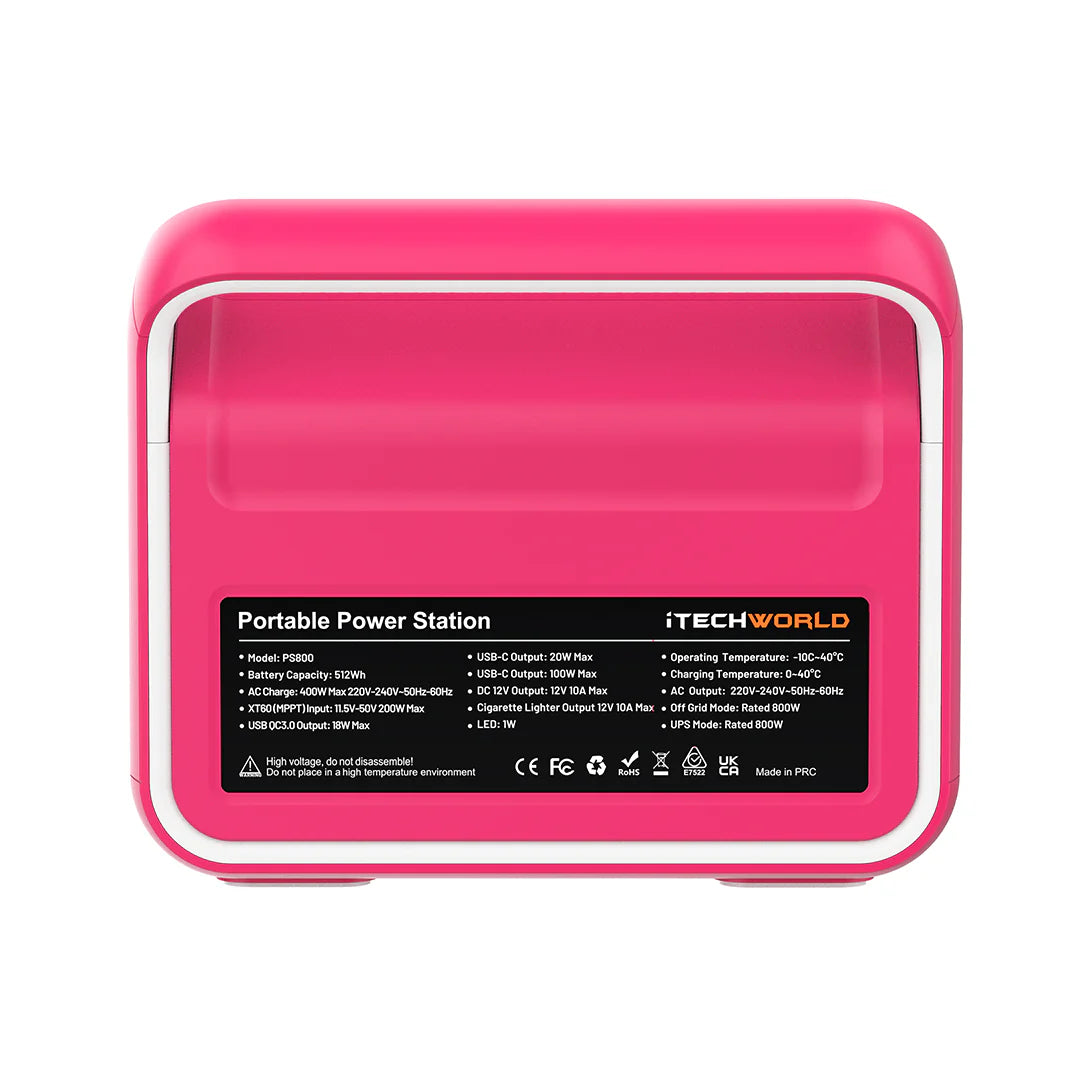 Limited Edition Pink PS800 PORTABLE LITHIUM POWER STATION 800W 40AH