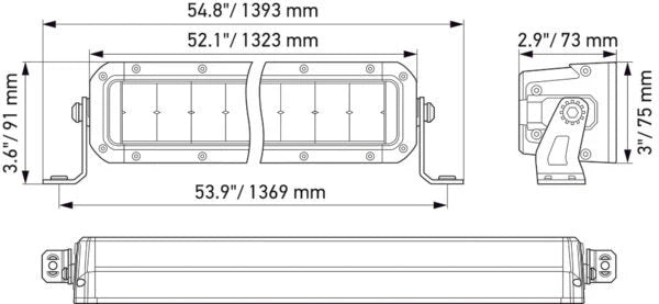 HELLA 1GJ358197441 Black Magic 52" Double Row Combo Beam LED Bar