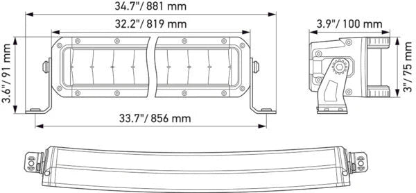 HELLA Black Magic 30" Tough Series LED Light Bar – Curved, High-Power, Off-Road