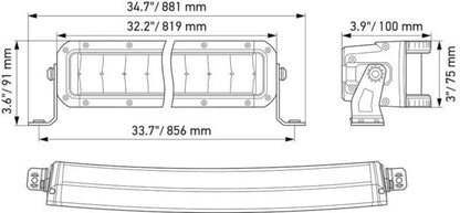 HELLA Black Magic 30" Tough Series LED Light Bar – Curved, High-Power, Off-Road