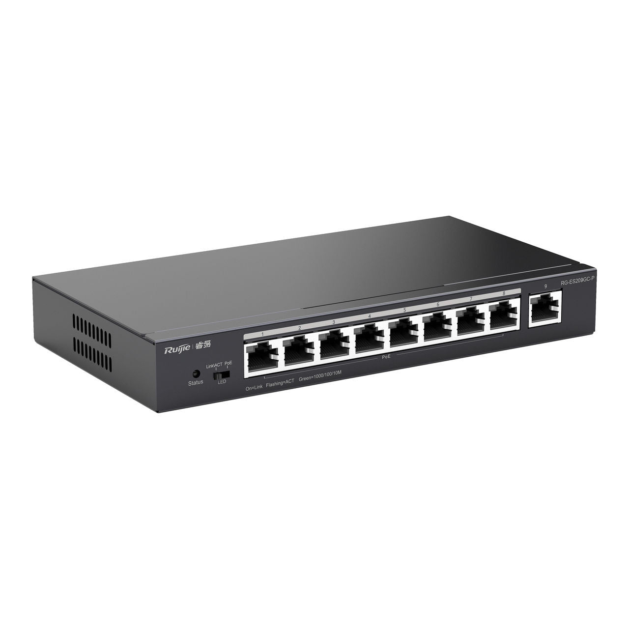 Ruijie Reyee RG-ES209GC-P 9-Port Smart Cloud Managed PoE+ Switch (8 PoE Ports, 120W Budget)