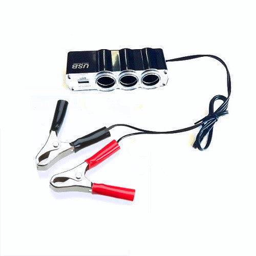 3 WAY WITH ALLIGATOR CLIPS CAR ADAPTER