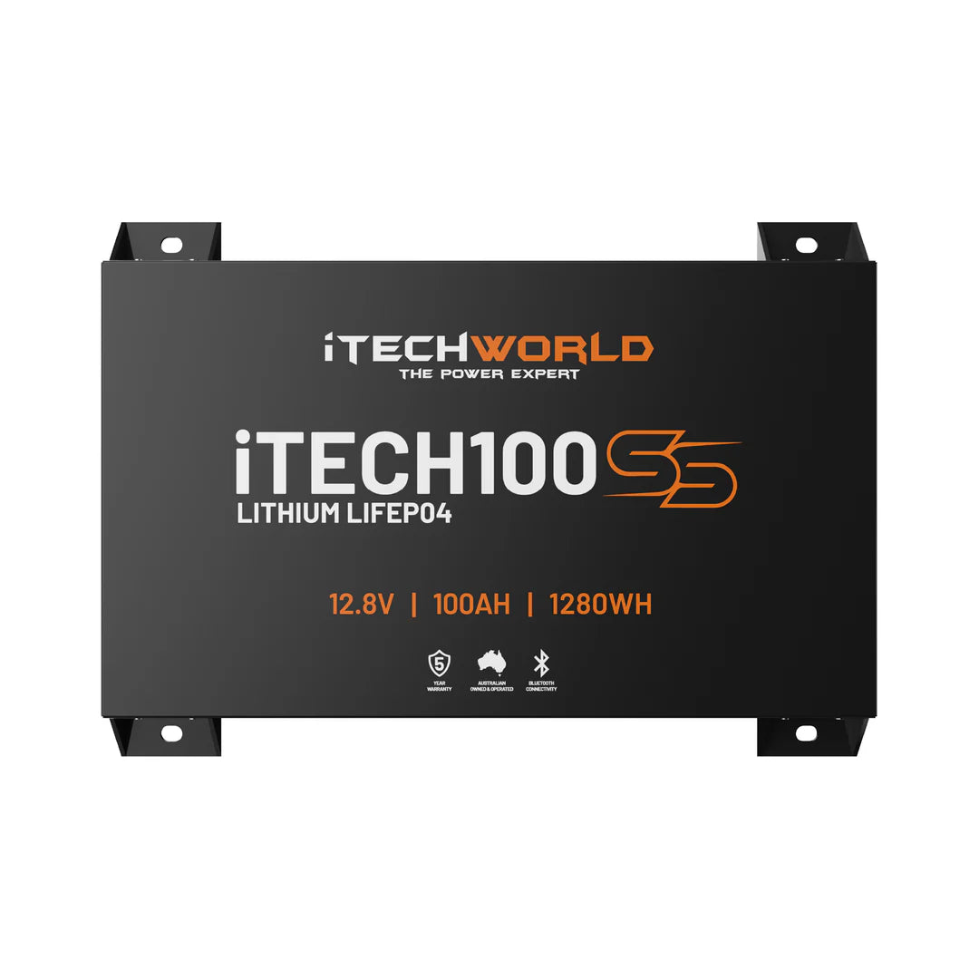 ITECH100SS (NEW 2025 MODEL) 100AH 12V SUPER SLIM DEEP CYCLE LITHIUM BATTERY WITH BLUETOOTH