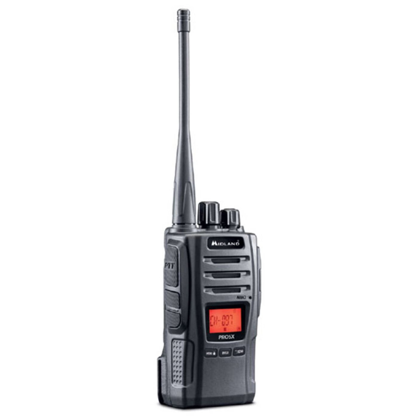 Midland PRO5X - 5W Dual-Band UHF CB/LMR Handheld Radio with IP54 Protection