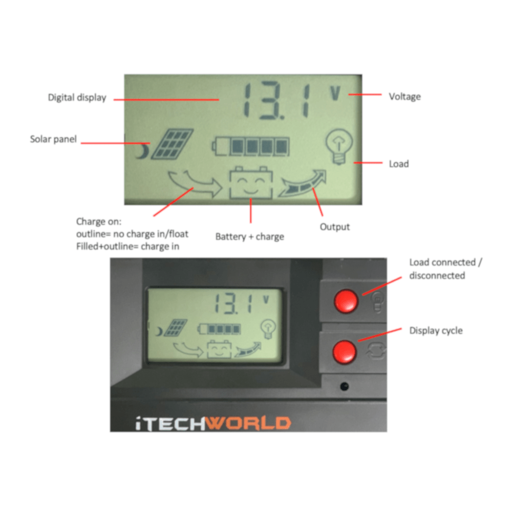 30 Amp Intelligent Solar Regulator with LCD Screen