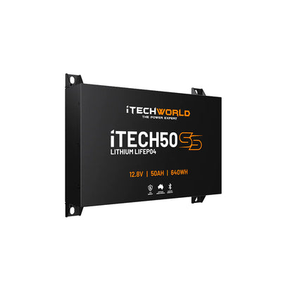 iTECH50SS Super Slim Deep Cycle Lithium Battery with Bluetooth LiFePO4 50Ah