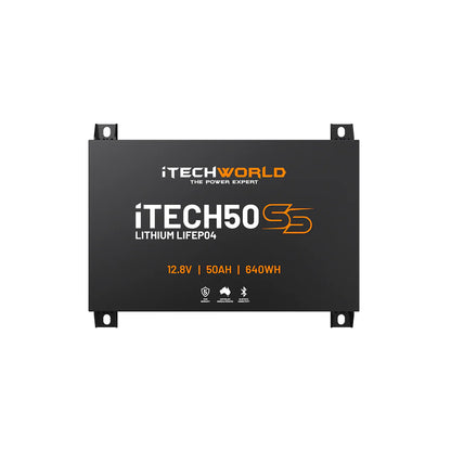 iTECH50SS Super Slim Deep Cycle Lithium Battery with Bluetooth LiFePO4 50Ah