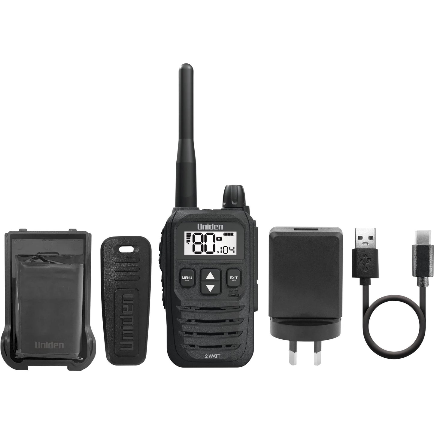 Uniden UH825-2TP 80 Channel 2 Watt UHF Handheld Tradies Pack