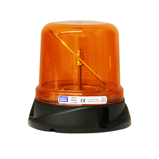 LED Beacon Rotating ROTOLED 12/24V Amber Fixed Mount ECCO 75 or 125 RPM SAE Class 1