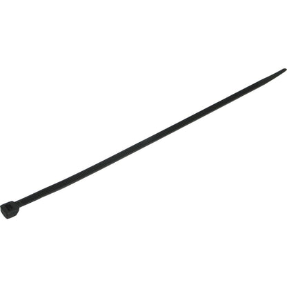 OEX ACX1321 Black Nylon Cable Ties – 7.6mm Wide, 370mm Long – UV-Resistant – 100 Pack
