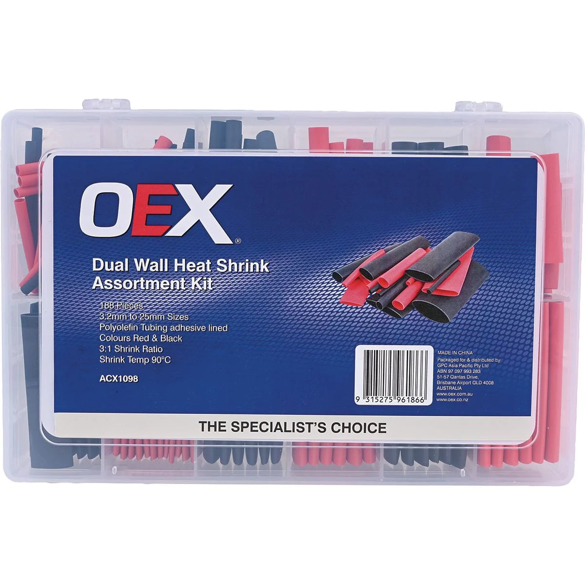 OEX Heat Shrink Dual Wall Assortment 188 Pc - ACX1098