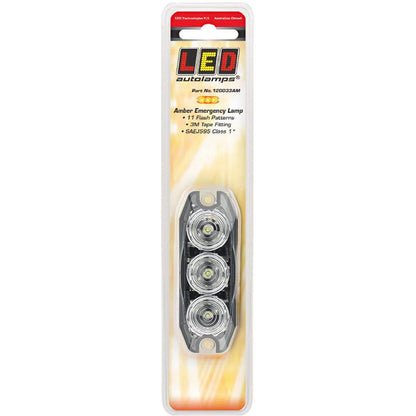 LED Autolamps 12/24V LED Amber Emergency Lamp With Flash Patterns - 120033AM
