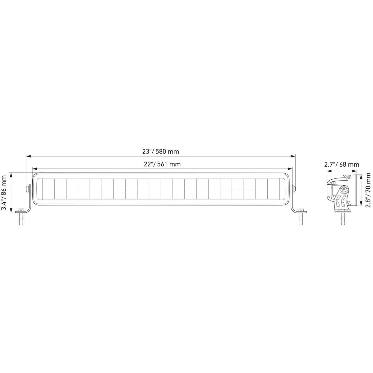 HELLA Black Magic Dual Row 21.5" LED Light Bar – 200W, 11000lm