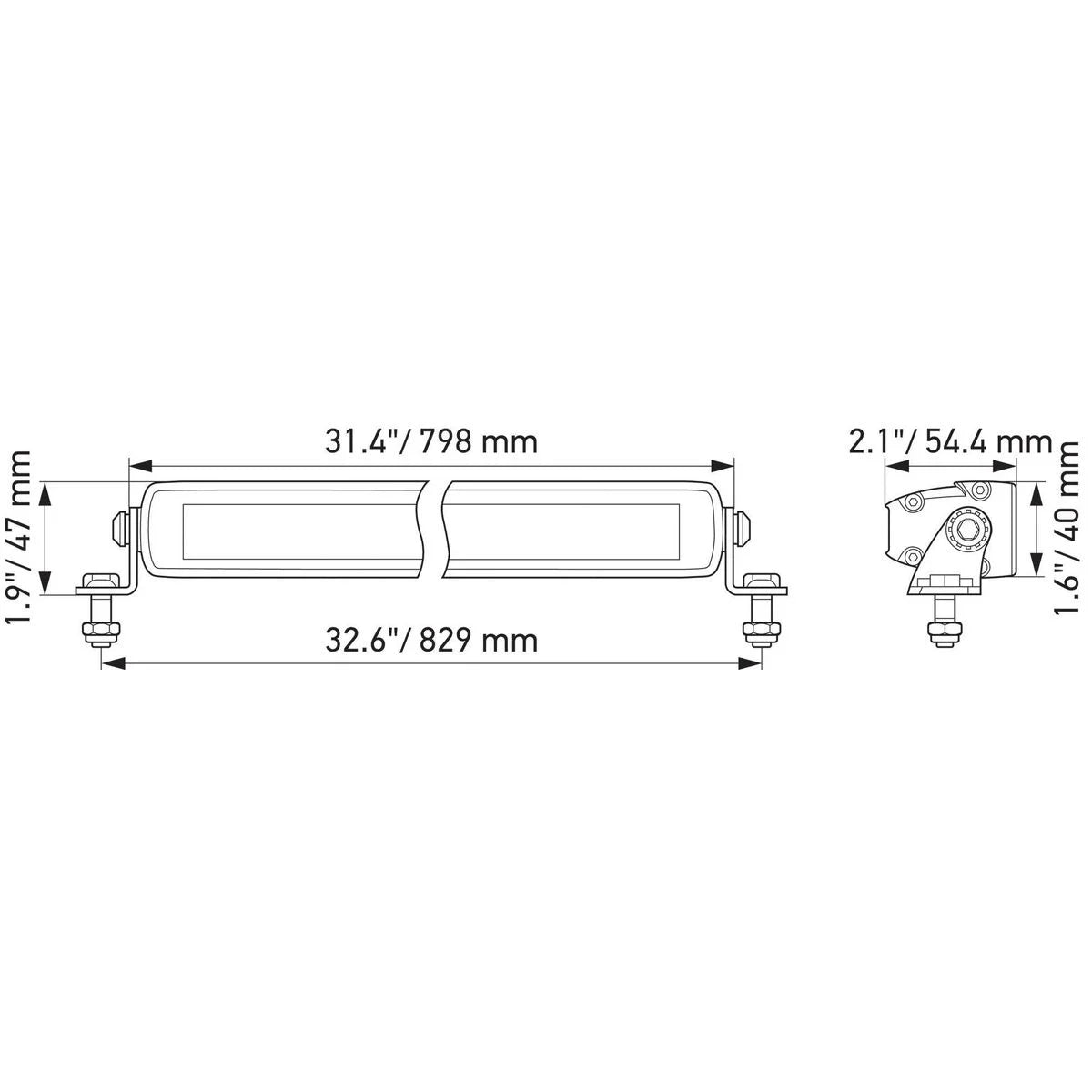 HELLA Black Magic 33 LED 32" Light Bar – 9000lm Off-Road Driving Lamp