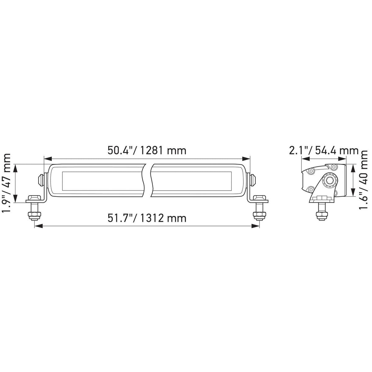 HELLA Black Magic 50" LED Light Bar – High-Output 15000lm, 270W