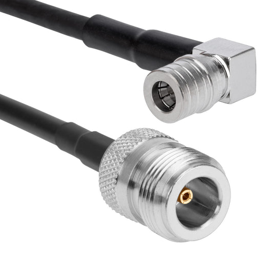 L-195 Patch Cable, N Female to QMA Male Right Angle, 40cm