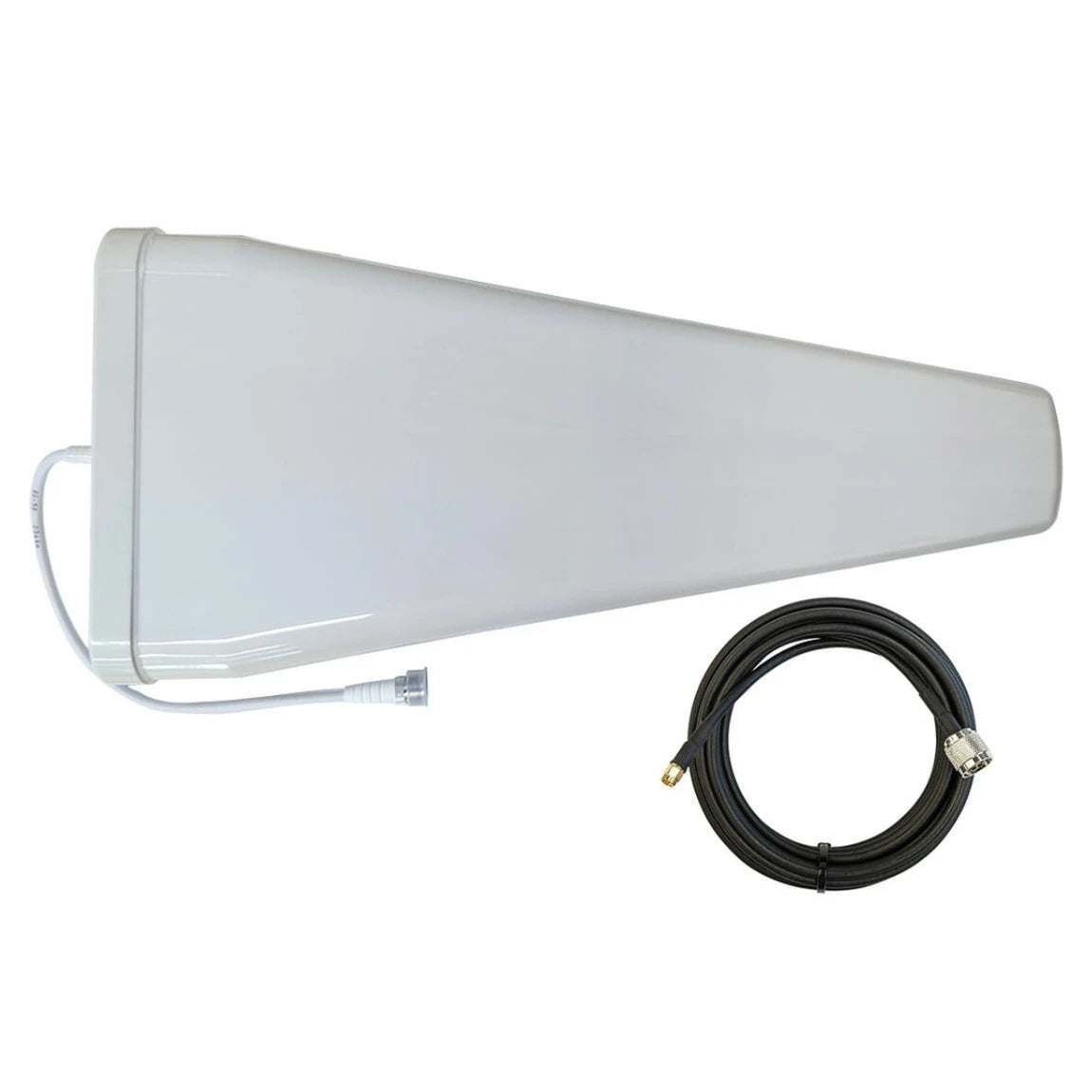 Powertec 4G-5G Wideband LPDA Antenna, 698 to 4000 MHz, N Female, PTL-240 Coaxial Cable N Male to SMA Male, 10m