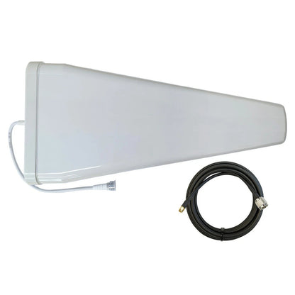 Powertec 4G-5G Wideband LPDA Antenna, 698 to 4000 MHz, N Female, PTL-240 Coaxial Cable N Male to SMA Male, 10m