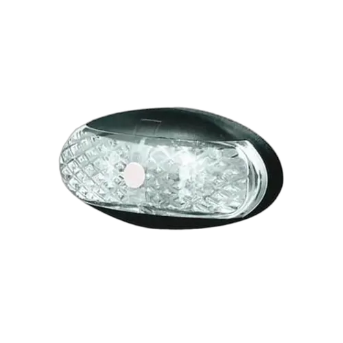 Roadvision 10-30V 4 LED Oval 60 X 30MM Clear Lens Black Base 0.5MT Cable White