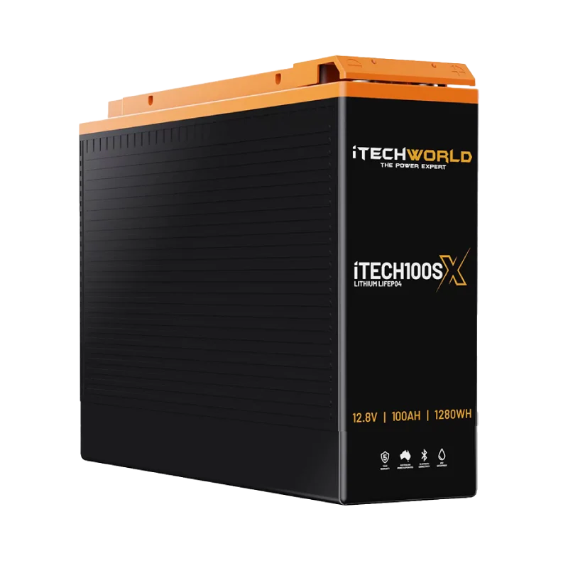 iTECH100SX Slim Deep Cycle Lithium Battery with Bluetooth LifePO4 100Ah