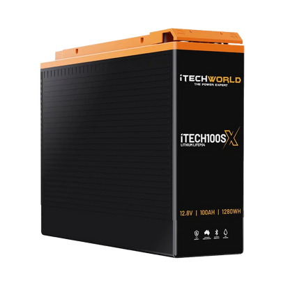 iTECH100SX Slim Deep Cycle Lithium Battery with Bluetooth LifePO4 100Ah