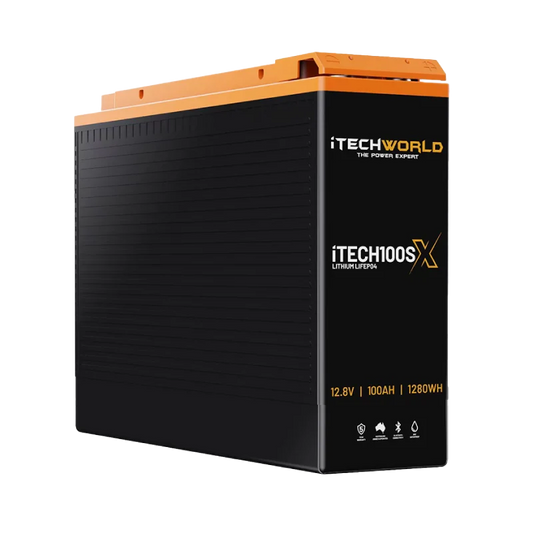 iTECH100SX Slim Deep Cycle Lithium Battery with Bluetooth LifePO4 100Ah